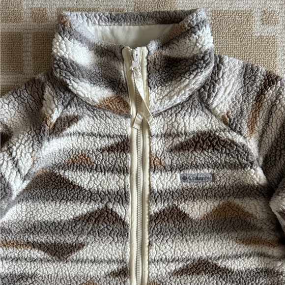Columbia West Bend Sherpa Full Zip Fleece Jacket Outdoor Layer Aztec Print XS - Picture 6 of 7